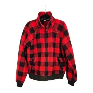 Vintage Woolrich Fleece Jacket 80's Women's L Teton Group Buffalo Plaid Gorpcore